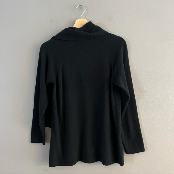 Sutton Studio Womens Wool Blend Mock Neck Tie Beck Black Medium - Picture 5 of 13